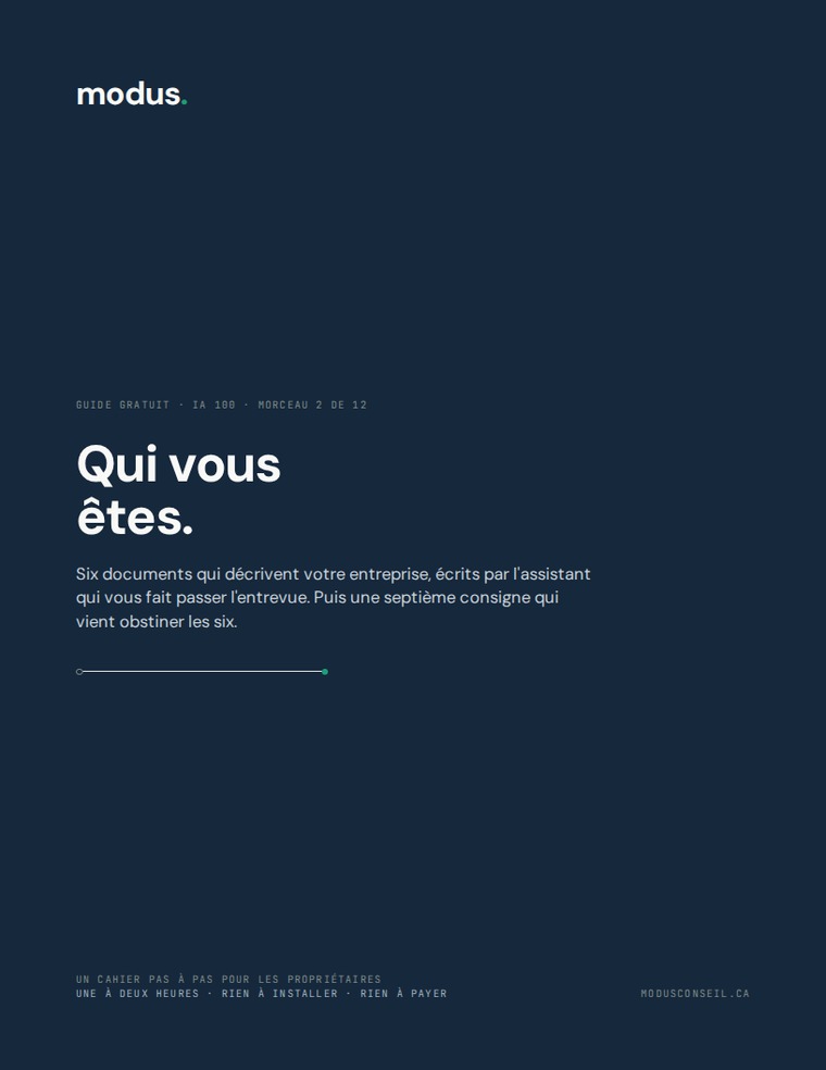 Couverture du guide : « Qui vous êtes », IA 100 morceau 2, édition française.
